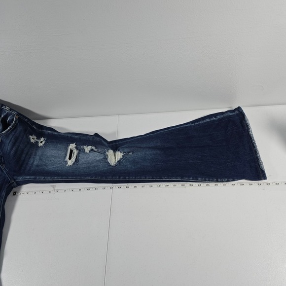 BKE Stella Low Rise Flare Distressed Jeans Dark Wash 27x33.5 Slim Fit - Picture 4 of 9